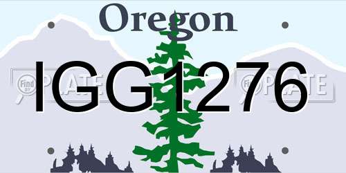 IGG1276 Oregon License Plate