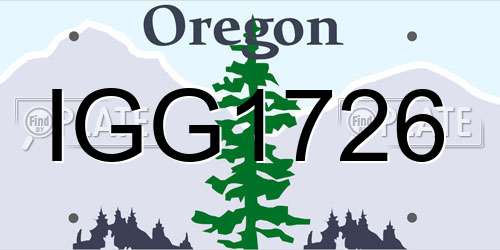 IGG1726 Oregon License Plate