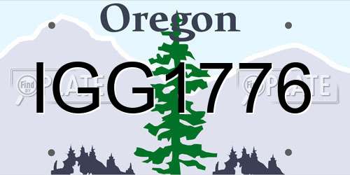 IGG1776 Oregon License Plate