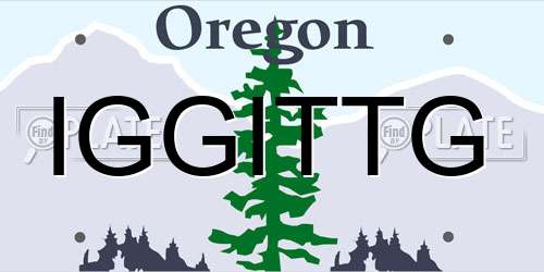 IGGITTG Oregon License Plate