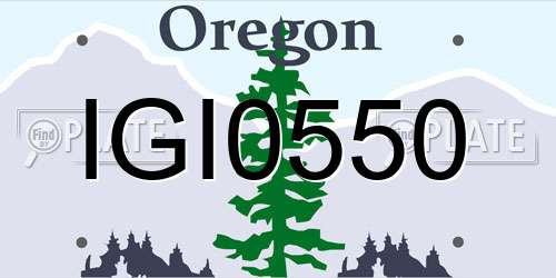 IGI0550 Oregon License Plate