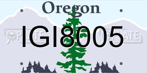 IGI8005 Oregon License Plate
