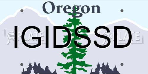 IGIDSSD Oregon License Plate