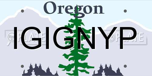 IGIGNYP Oregon License Plate