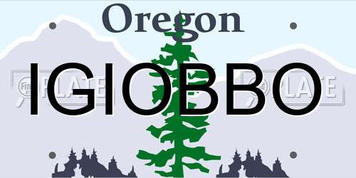 IGIOBBO Oregon License Plate