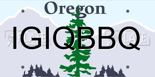 IGIQBBQ Oregon License Plate