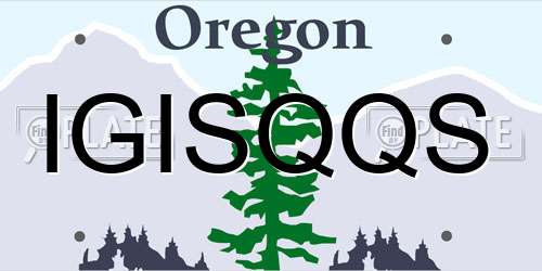 IGISQQS Oregon License Plate