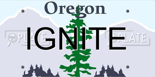 IGNITE Oregon License Plate