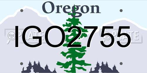 IGO2755 Oregon License Plate