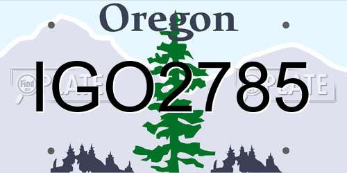 IGO2785 Oregon License Plate