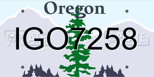IGO7258 Oregon License Plate