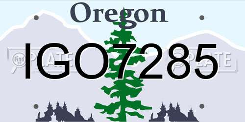 IGO7285 Oregon License Plate