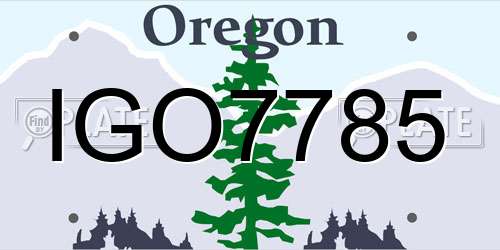 IGO7785 Oregon License Plate