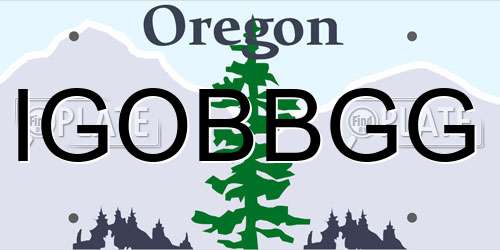 IGOBBGG Oregon License Plate