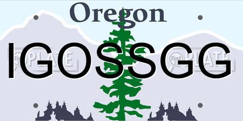 IGOSSGG Oregon License Plate