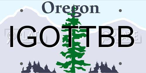IGOTTBB Oregon License Plate