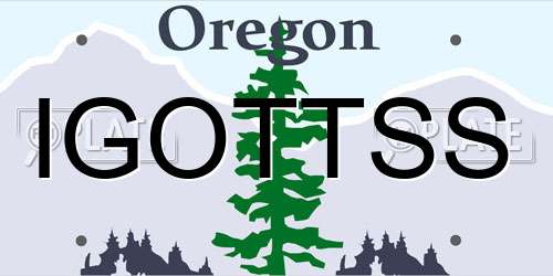 IGOTTSS Oregon License Plate
