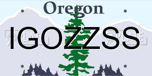 IGOZZSS Oregon License Plate