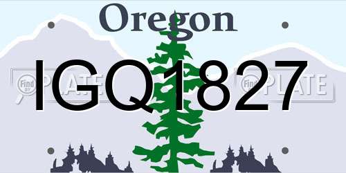 IGQ1827 Oregon License Plate