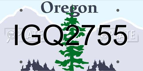 IGQ2755 Oregon License Plate