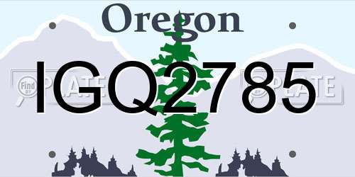 IGQ2785 Oregon License Plate