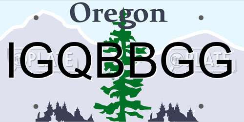 IGQBBGG Oregon License Plate