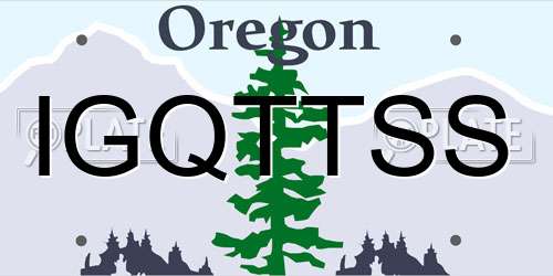 IGQTTSS Oregon License Plate