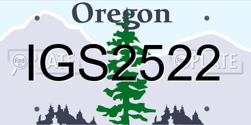 IGS2522 Oregon License Plate