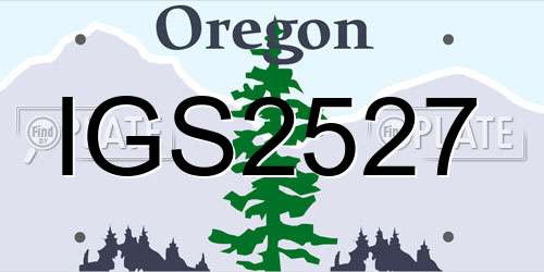 IGS2527 Oregon License Plate