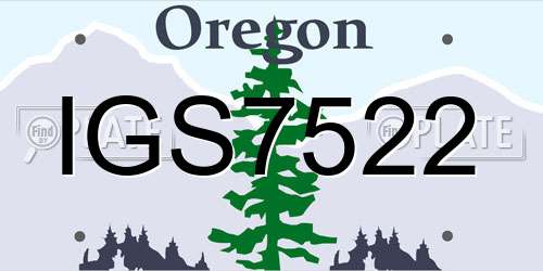 IGS7522 Oregon License Plate
