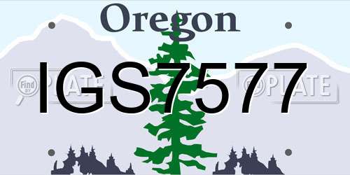 IGS7577 Oregon License Plate