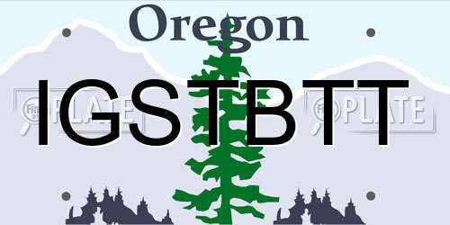 IGSTBTT Oregon License Plate