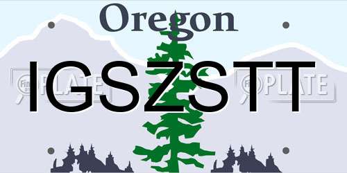 IGSZSTT Oregon License Plate