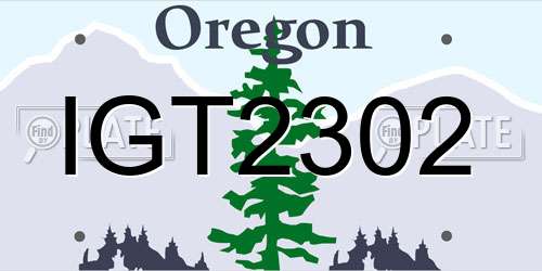 IGT2302 Oregon License Plate