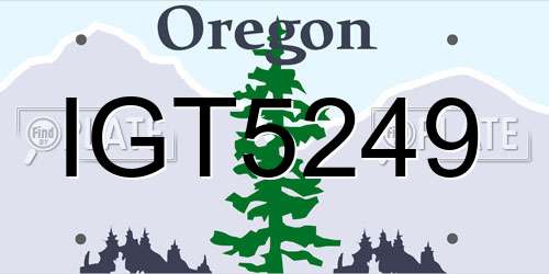 IGT5249 Oregon License Plate