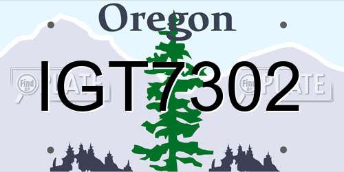 IGT7302 Oregon License Plate