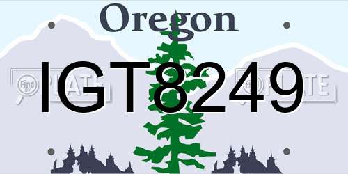 IGT8249 Oregon License Plate