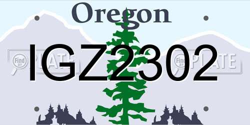 IGZ2302 Oregon License Plate