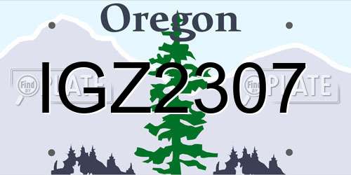 IGZ2307 Oregon License Plate