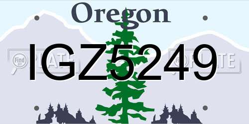 IGZ5249 Oregon License Plate