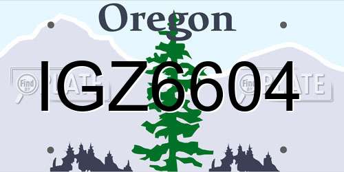 IGZ6604 Oregon License Plate
