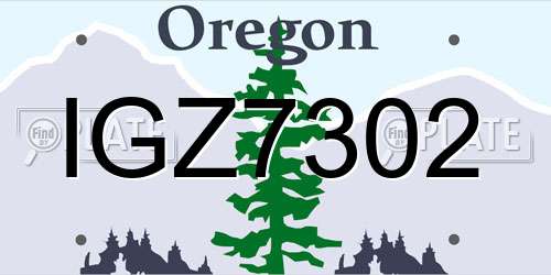 IGZ7302 Oregon License Plate