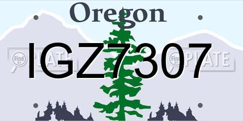 IGZ7307 Oregon License Plate