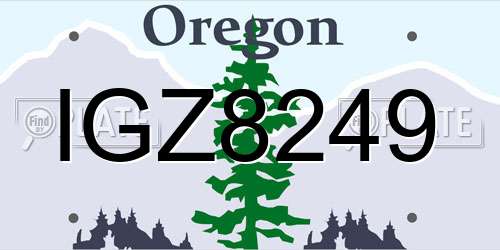 IGZ8249 Oregon License Plate