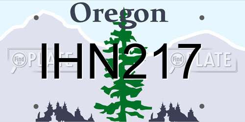 IHN217 Oregon License Plate