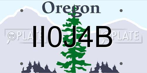II0J4B Oregon License Plate