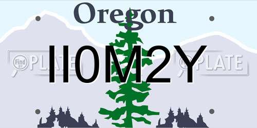 II0M2Y Oregon License Plate