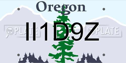II1D9Z Oregon License Plate