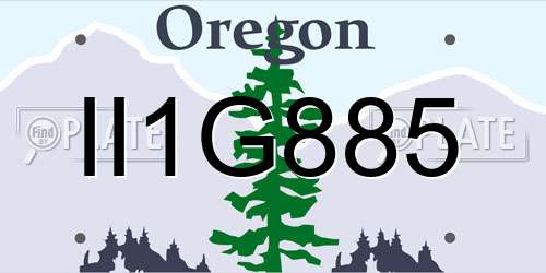 II1G885 Oregon License Plate