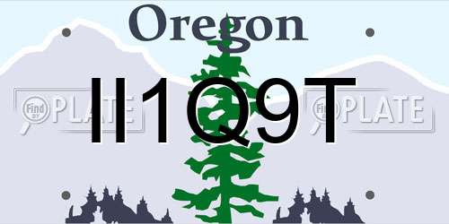II1Q9T Oregon License Plate